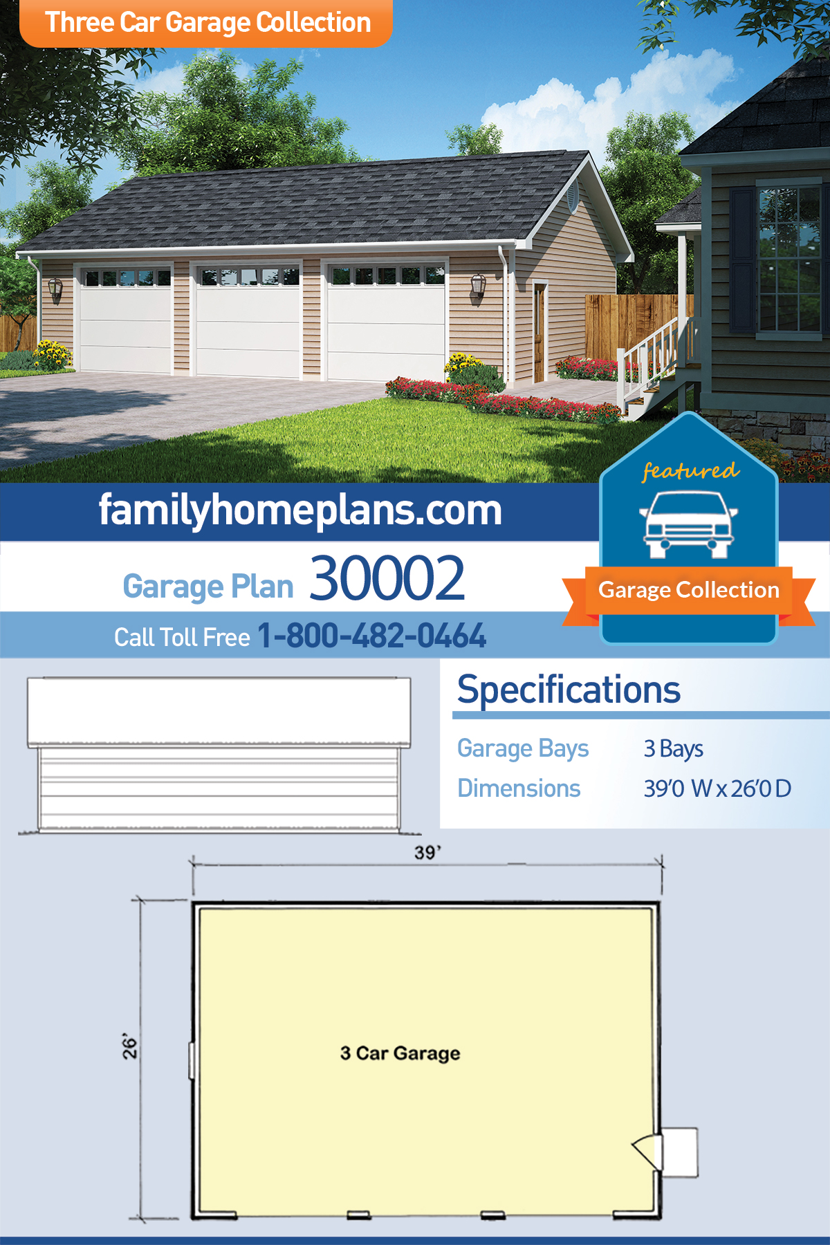 Average Fireplace Width Fresh Traditional Style 3 Car Garage Plan Number