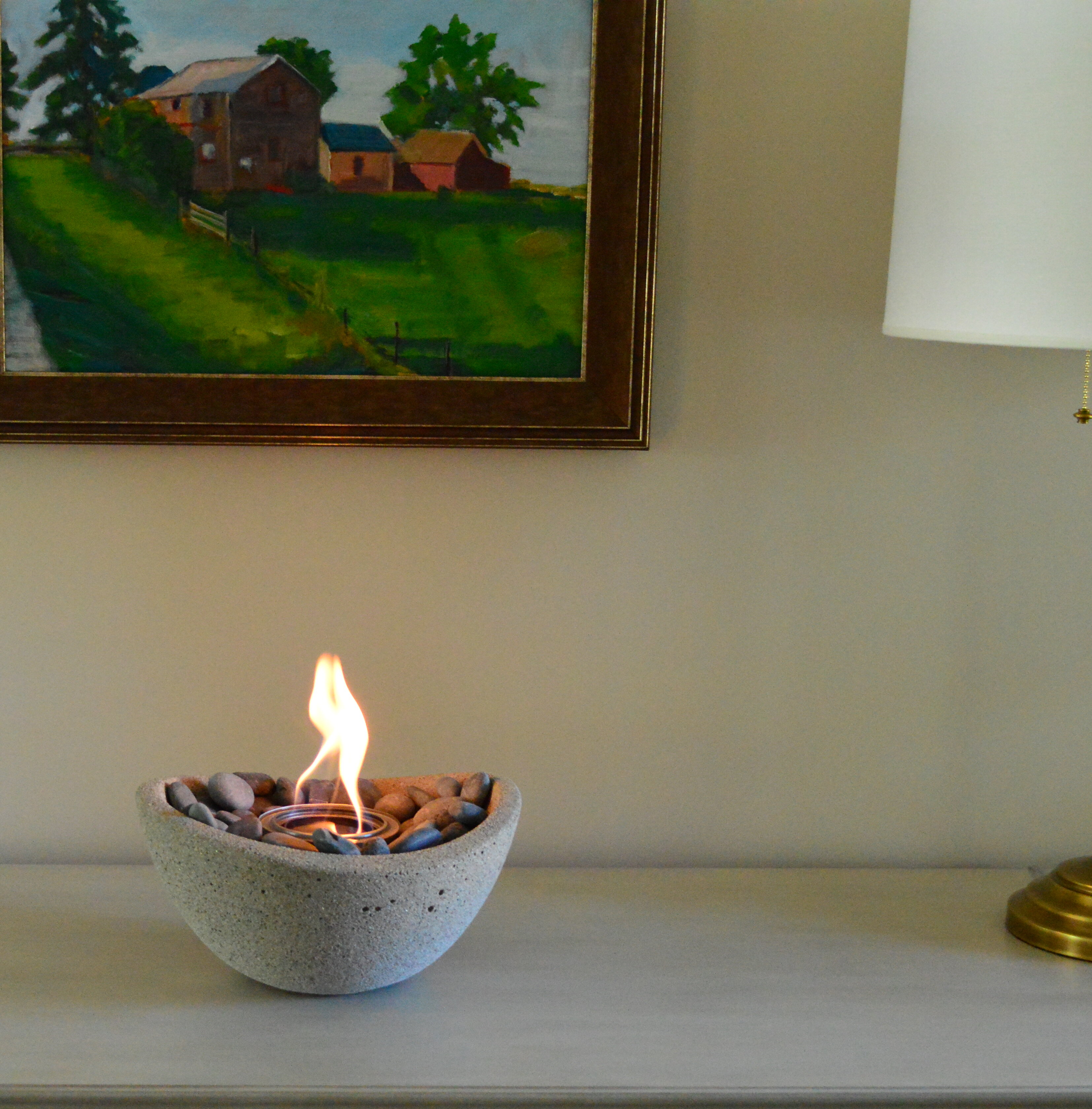 Back to Back Indoor Outdoor Fireplace Elegant Wave Gel Fuel Tabletop Fireplace