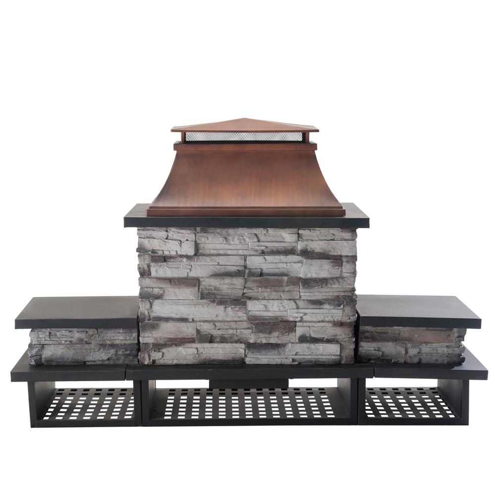 Back to Back Indoor Outdoor Fireplace Luxury Sunjoy Bel Aire 51 97 In Wood Burning Outdoor Fireplace