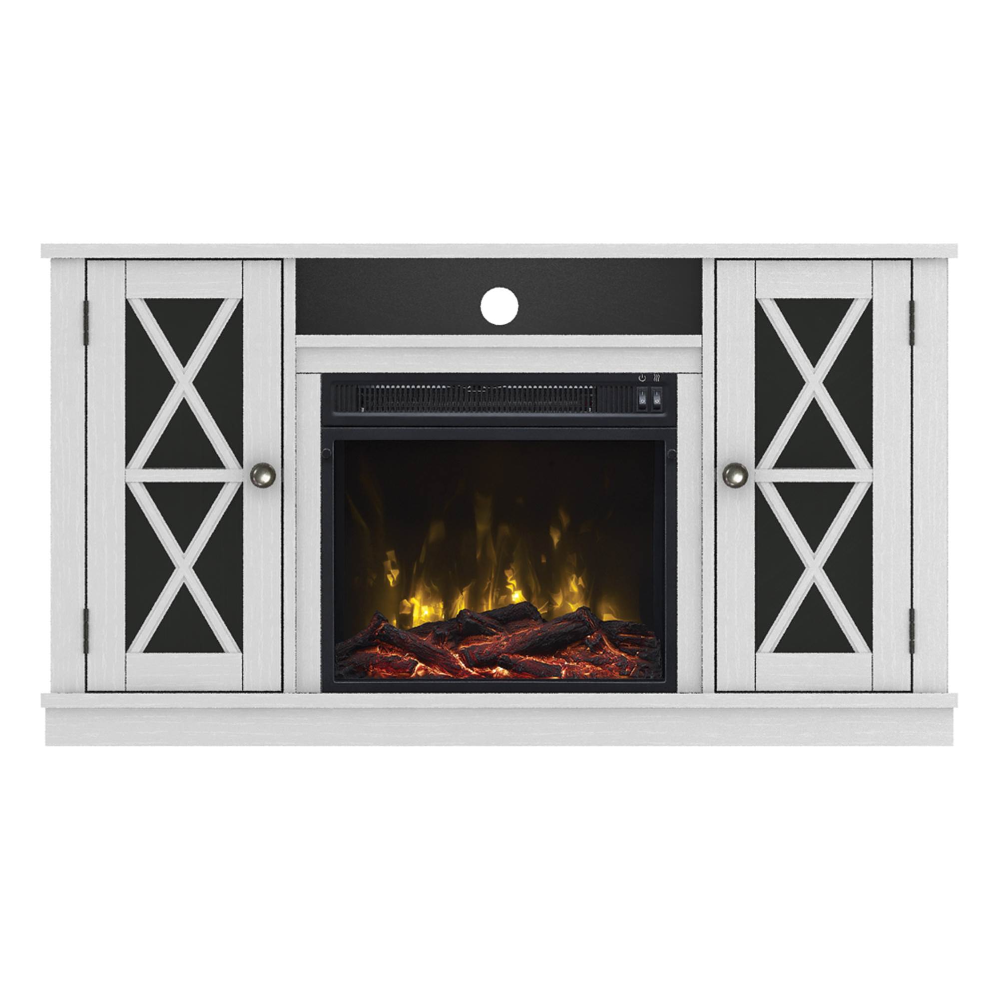 stanton white fireplace tv stand