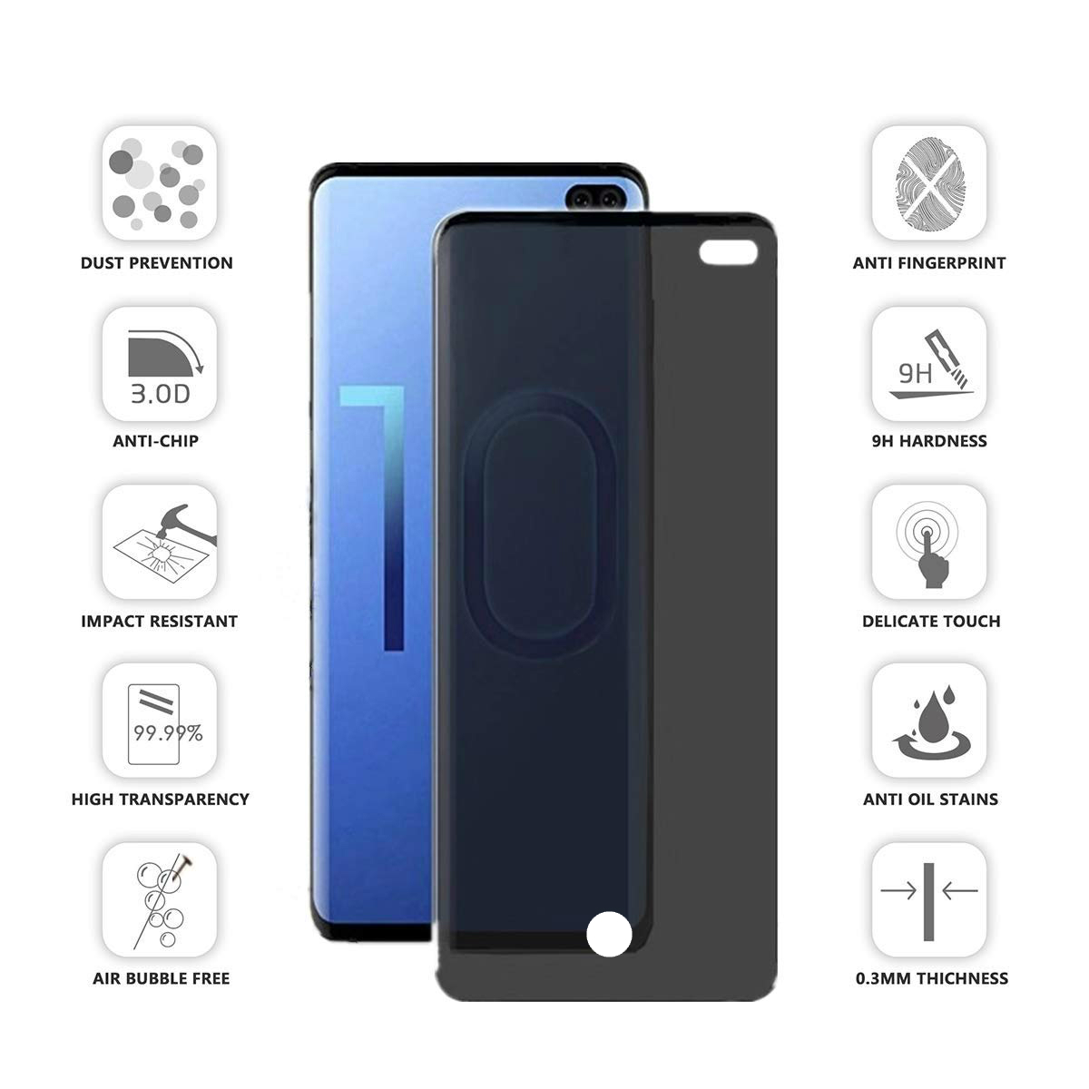 Bello Digital Fireplace Awesome Samsung Galaxy S10 Glass Privacy Anti Spy Screen Protector [case Friendly] 3d Curved Tempered Glass Screen Protector for Samsung Galaxy S10
