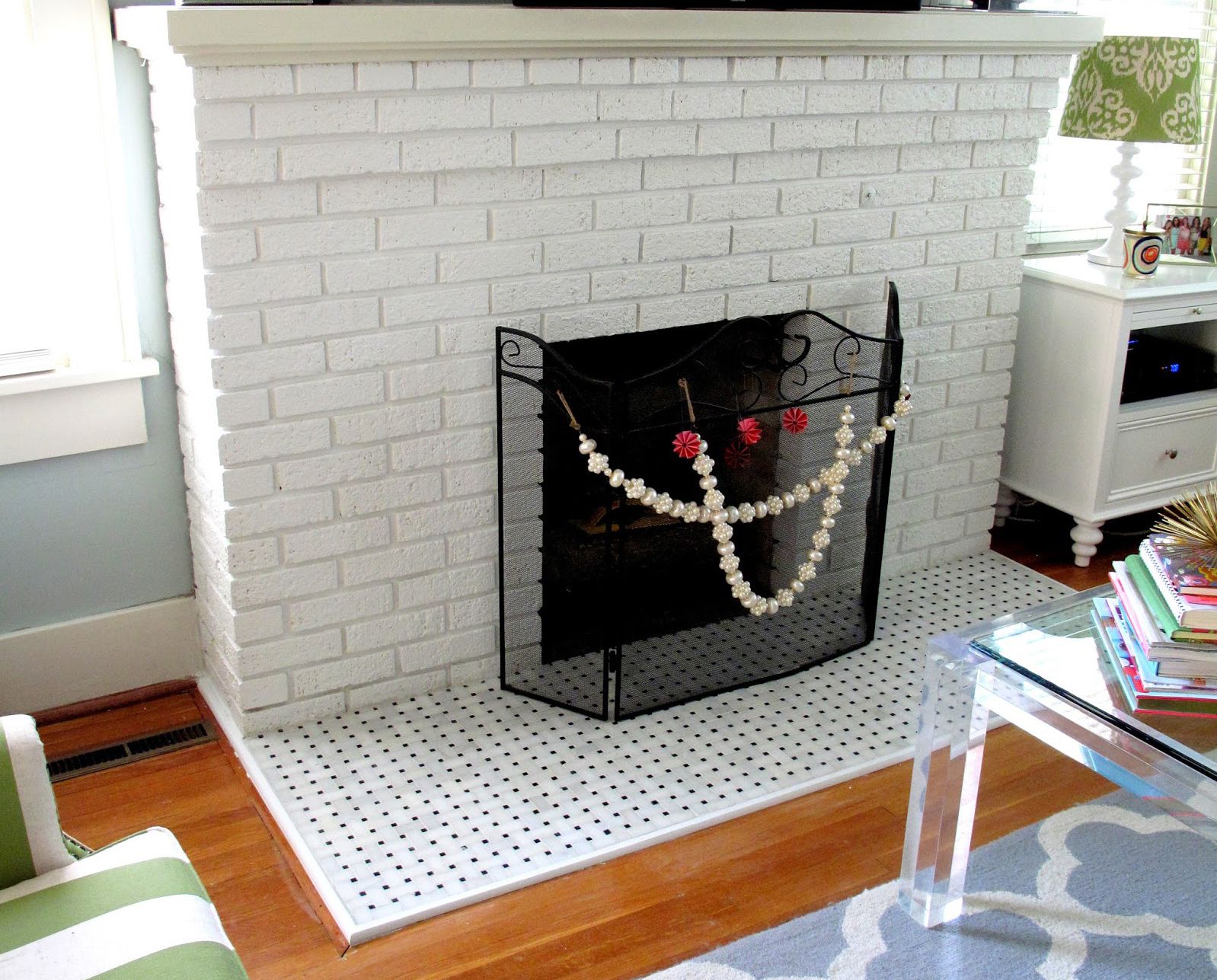 fin 2 tile hearth brick fireplace 59ee de ec935f