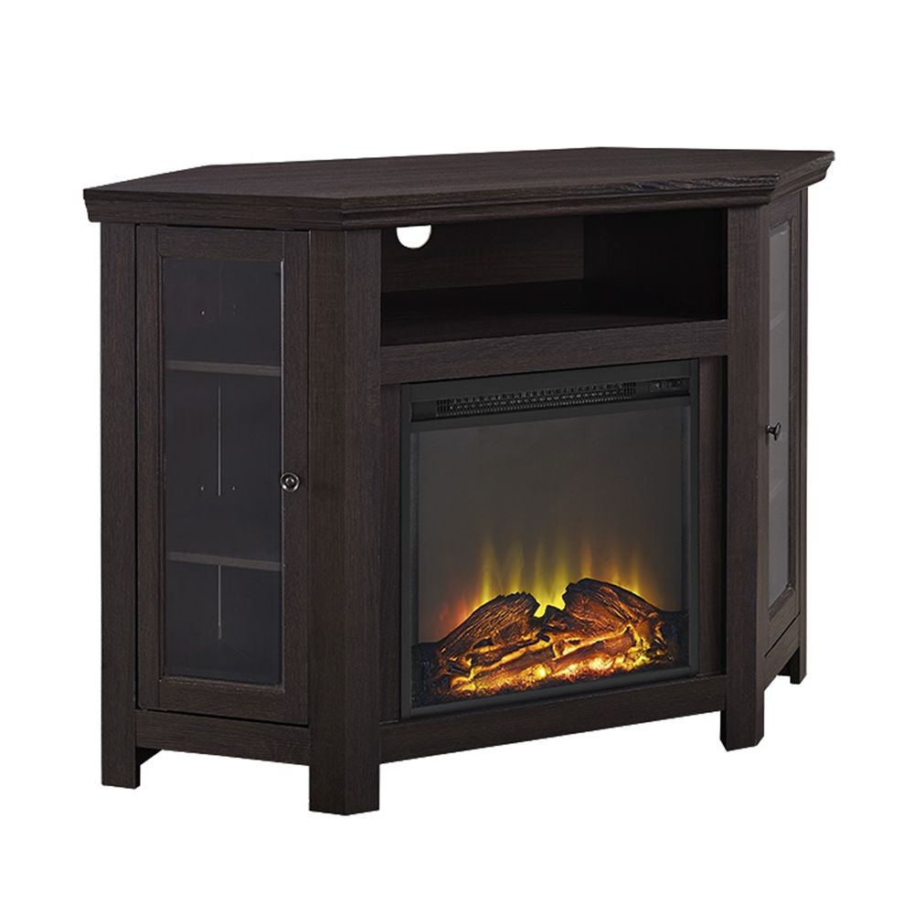 Best Electric Fireplace Tv Stand Elegant 48" Corner Fireplace Tv Stand Espresso by Walker Edison