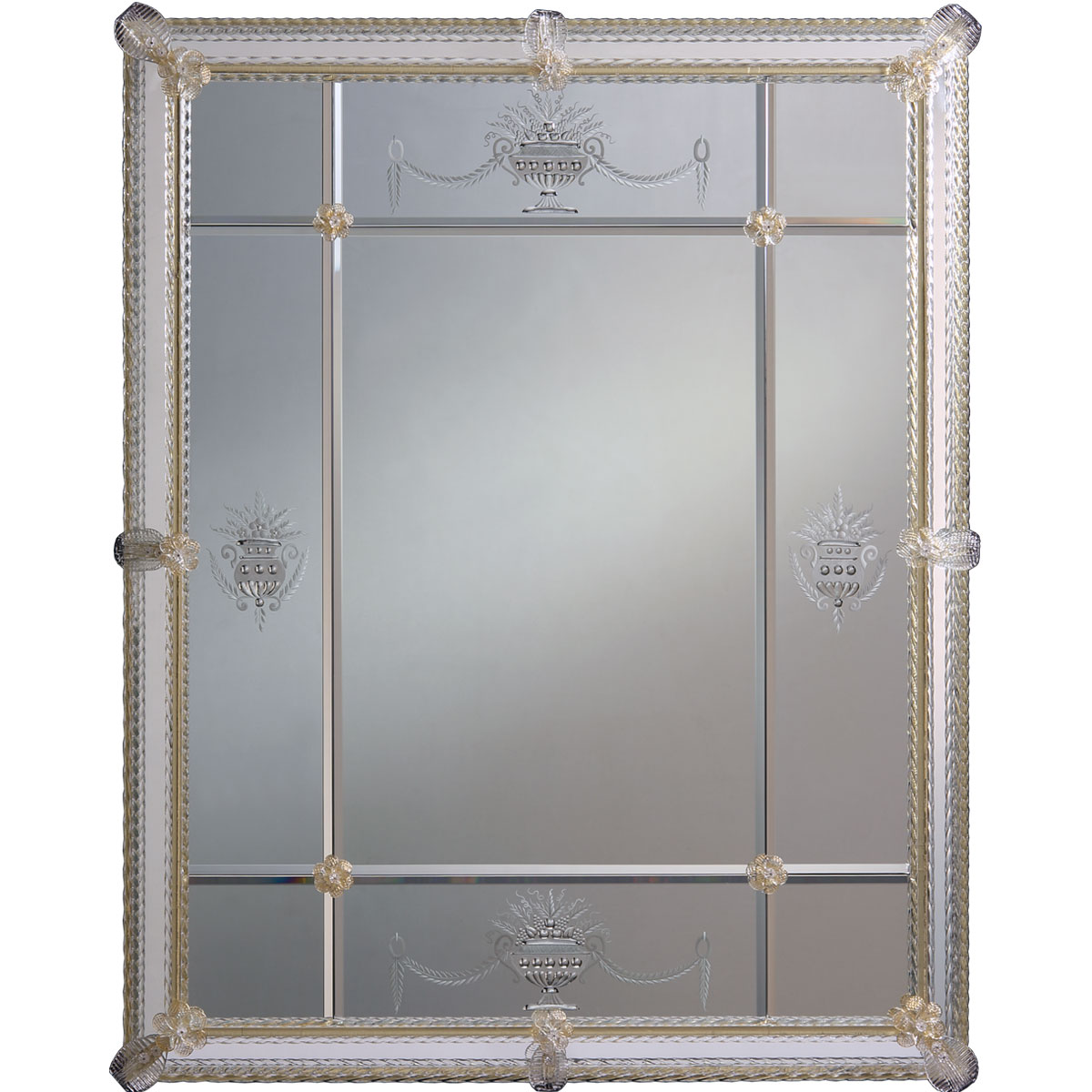 Beveled Glass Fireplace Screen New Rectangular Murano Glass Mirror