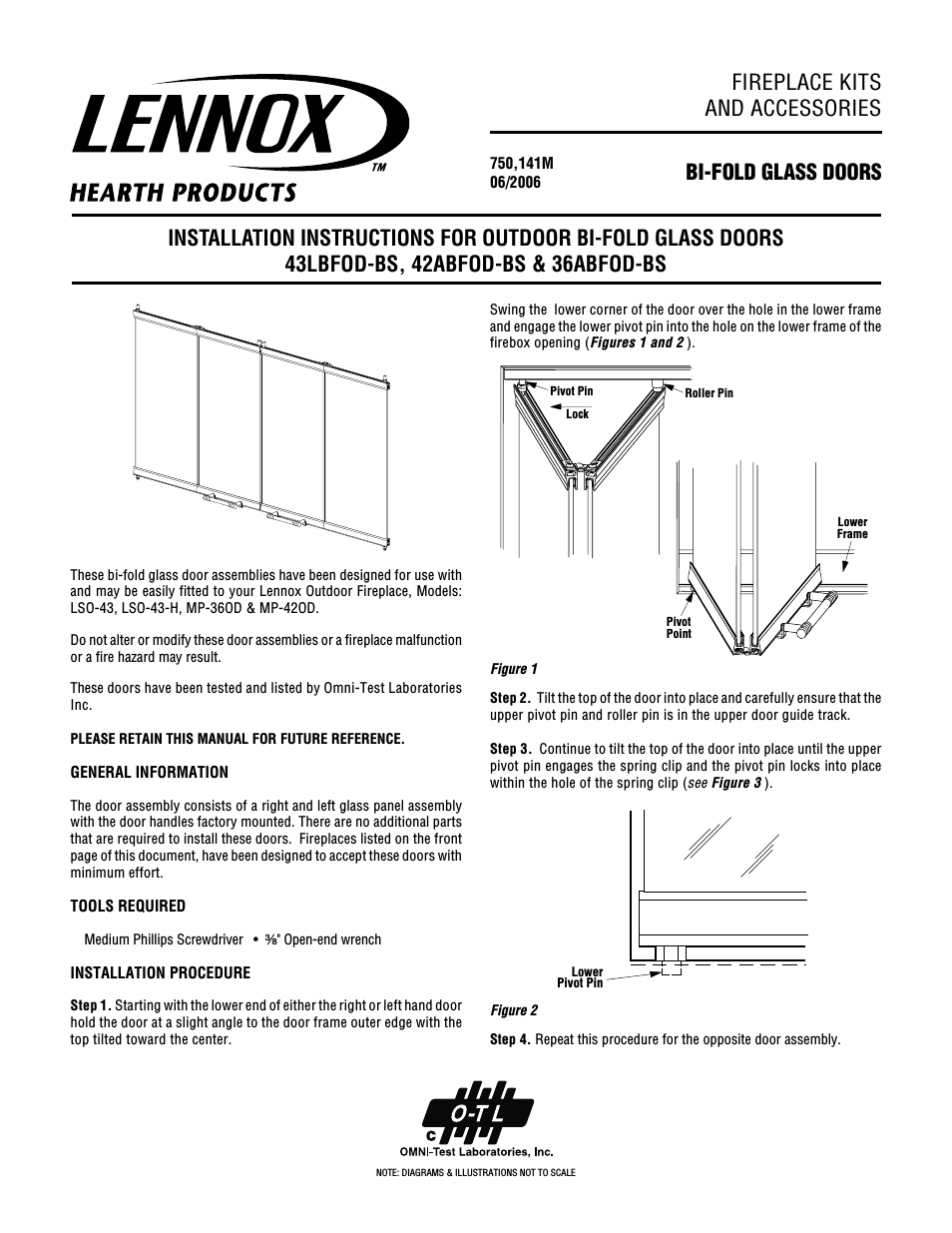 Bifold Glass Fireplace Doors Beautiful Lennox Hearth Mp 36od User Manual 2 Pages