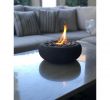 Bio Ethanol Tabletop Fireplace Elegant Terra Flame Zen Fire Bowl Grey