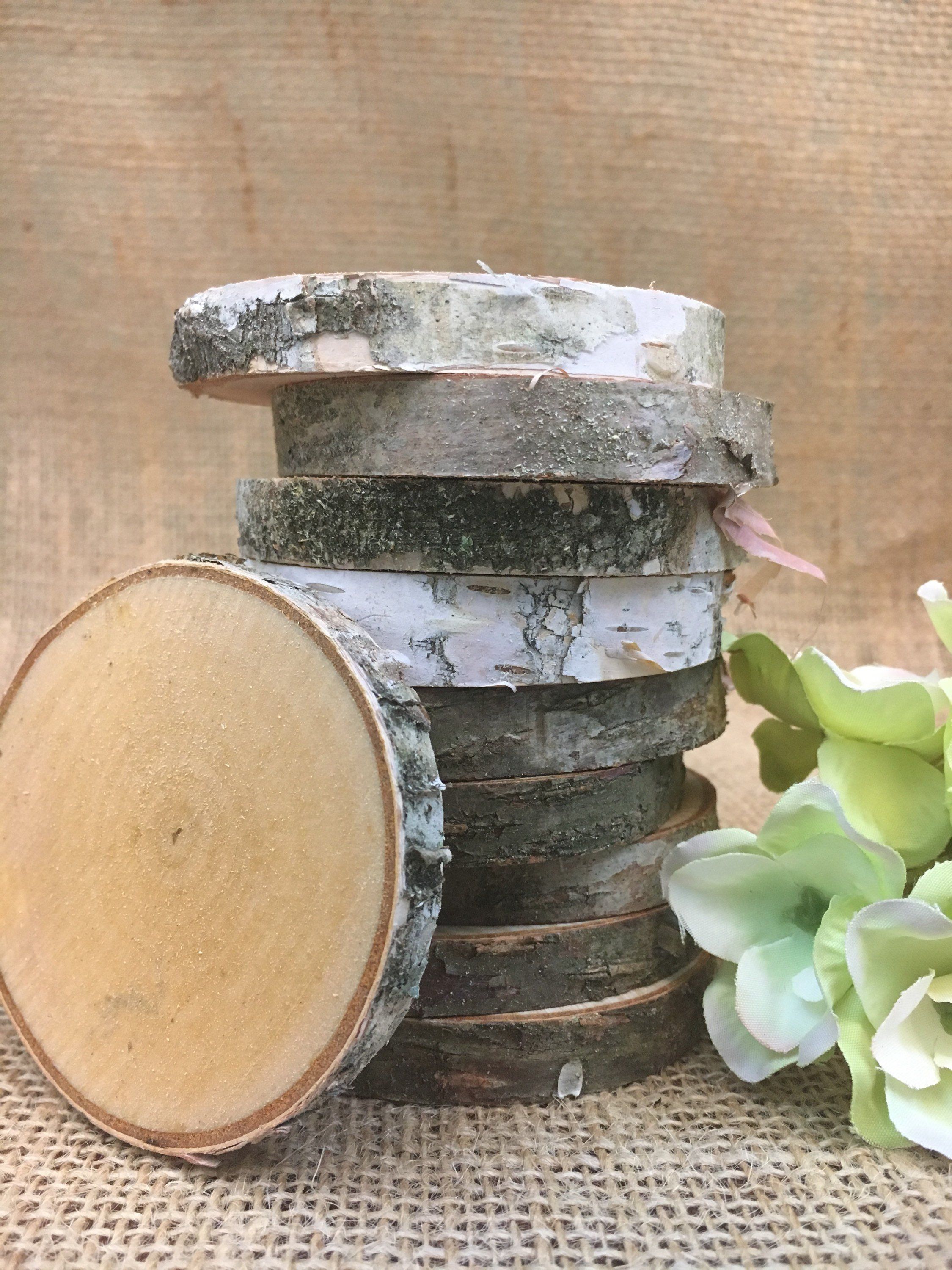 3 5 4" 10 Birch tree discs birch tree slices wood slices b40da46fd2aacc41b837cd4945fa89d4