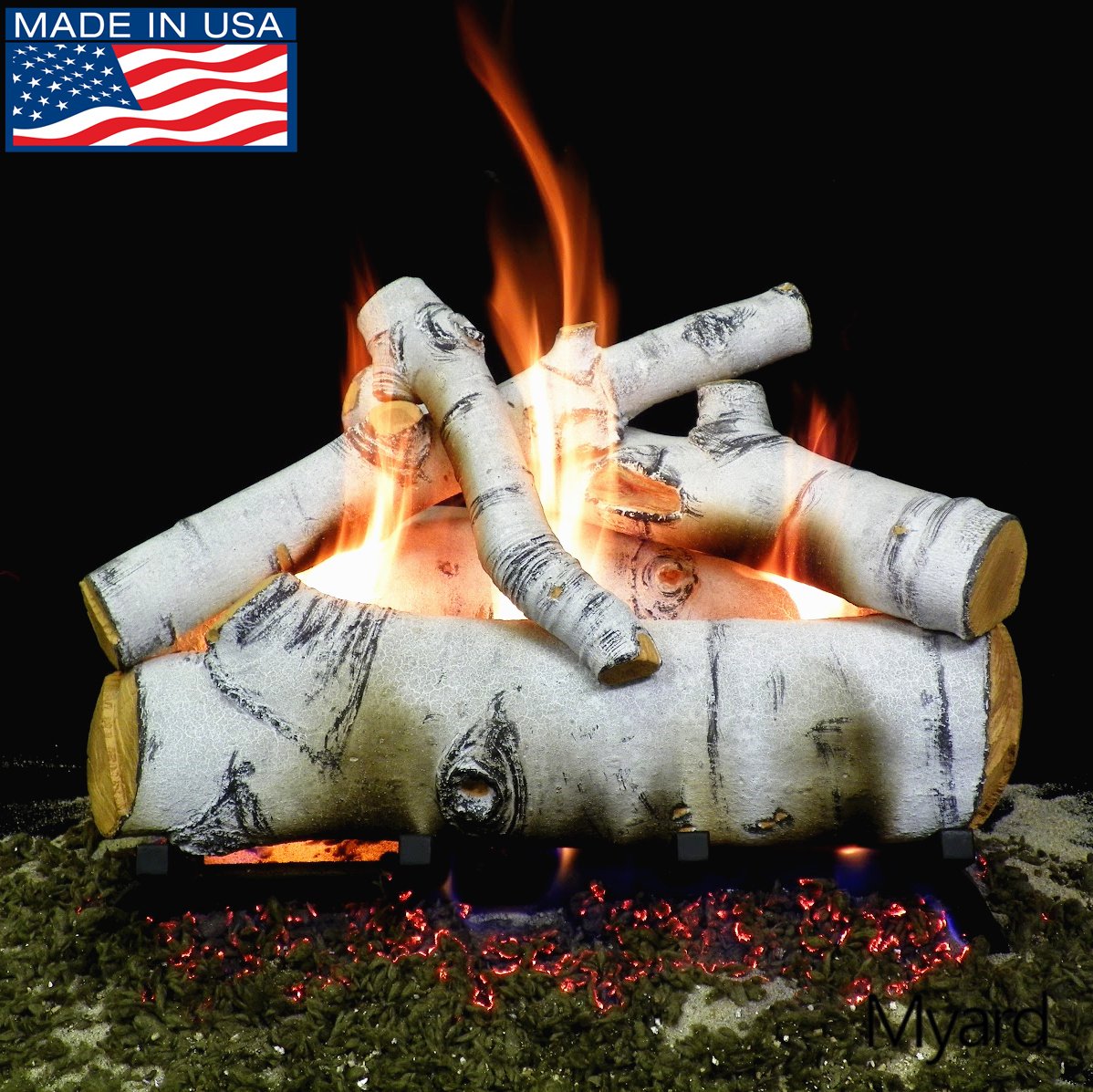 PayandPack Myard DELUXE 18 inches SIERRA BIRCH Fire Gas Logs 81QUGlH2qBL SL1198