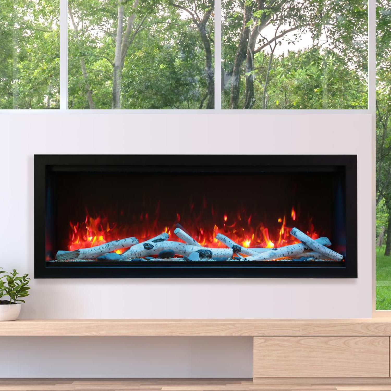 Birch Gas Fireplace Logs Lovely Amantii Symmetry Series Extra Tall 60" Built In Electric