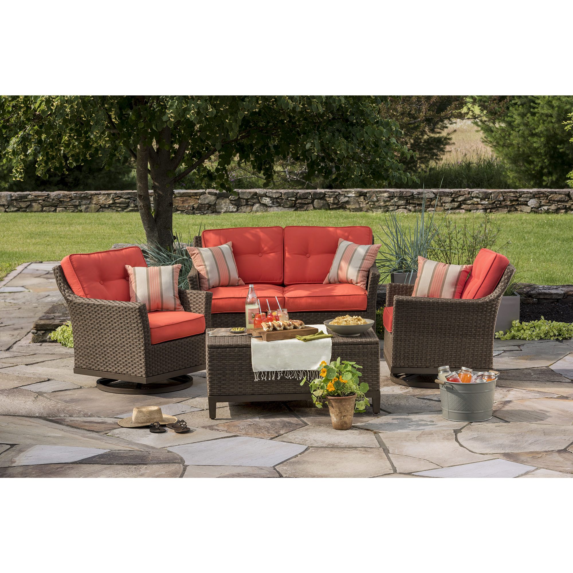 Bjs Fireplace Beautiful Berkley Jensen Antigua 4 Piece Wicker Patio Set