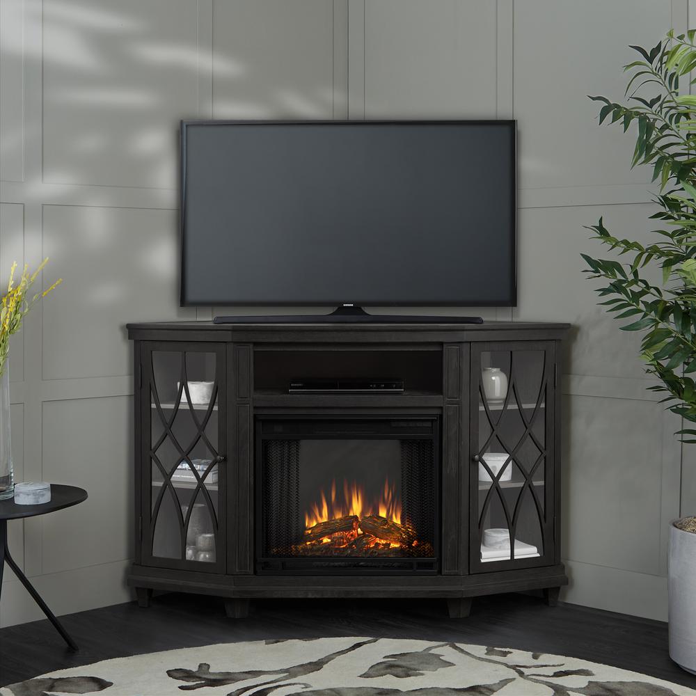 Black Corner Electric Fireplace Inspirational Lynette 56 In Corner Electric Fireplace In Gray