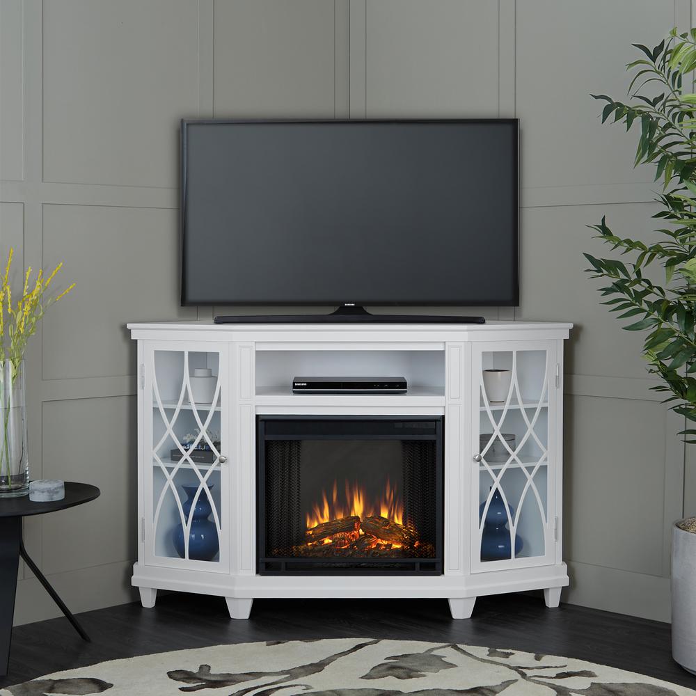 Black Electric Fireplace Entertainment Center Inspirational Lynette 56 In Corner Electric Fireplace In White