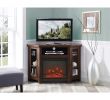 Black Fireplace Tv Stand Unique 48 Wood Corner Fireplace Media Tv Stand Console Traditional