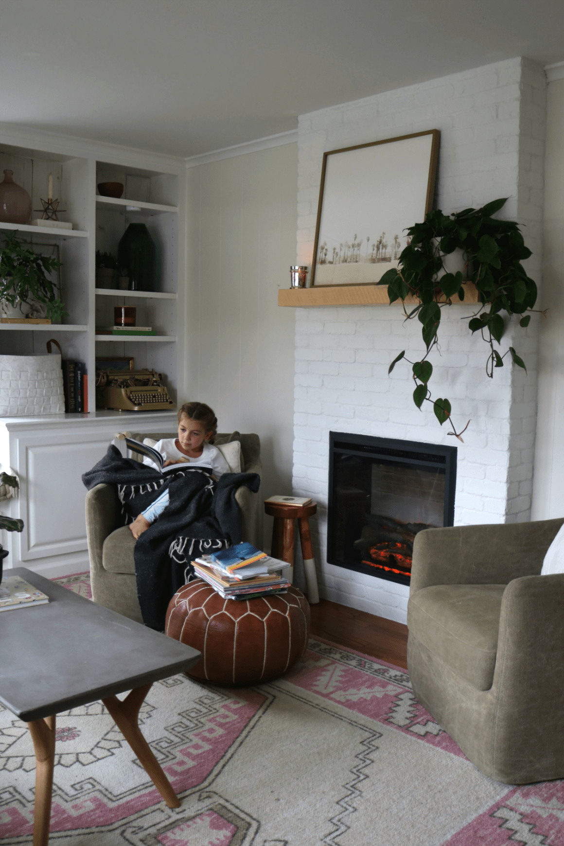 Black Painted Brick Fireplace Lovely Fireplace Reveal Our Electric Brick Fireplace