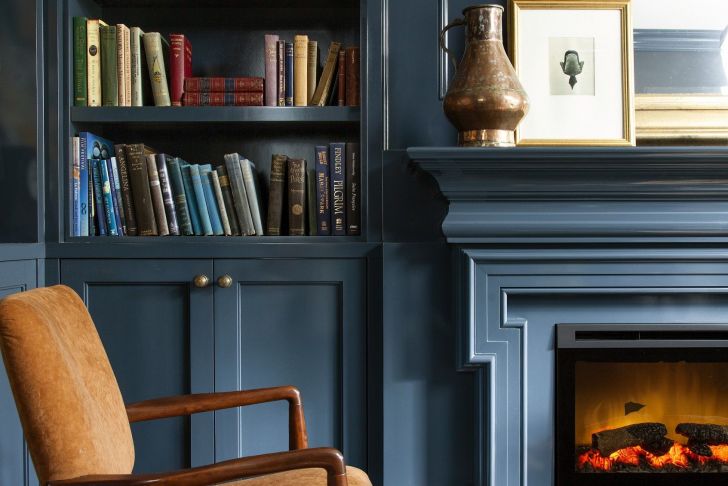 Blue Fireplace Awesome Image Result for Gray Den with Fireplace