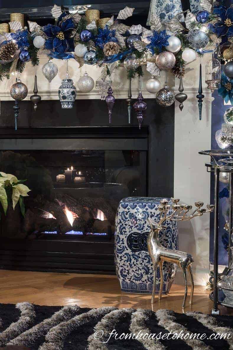 Blue Fireplace New Beautiful Blue and White Christmas Home Decorating Ideas