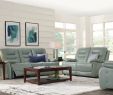 Bobs Fireplace New Carini Seafoam Leather 3 Pc Living Room with Reclining sofa