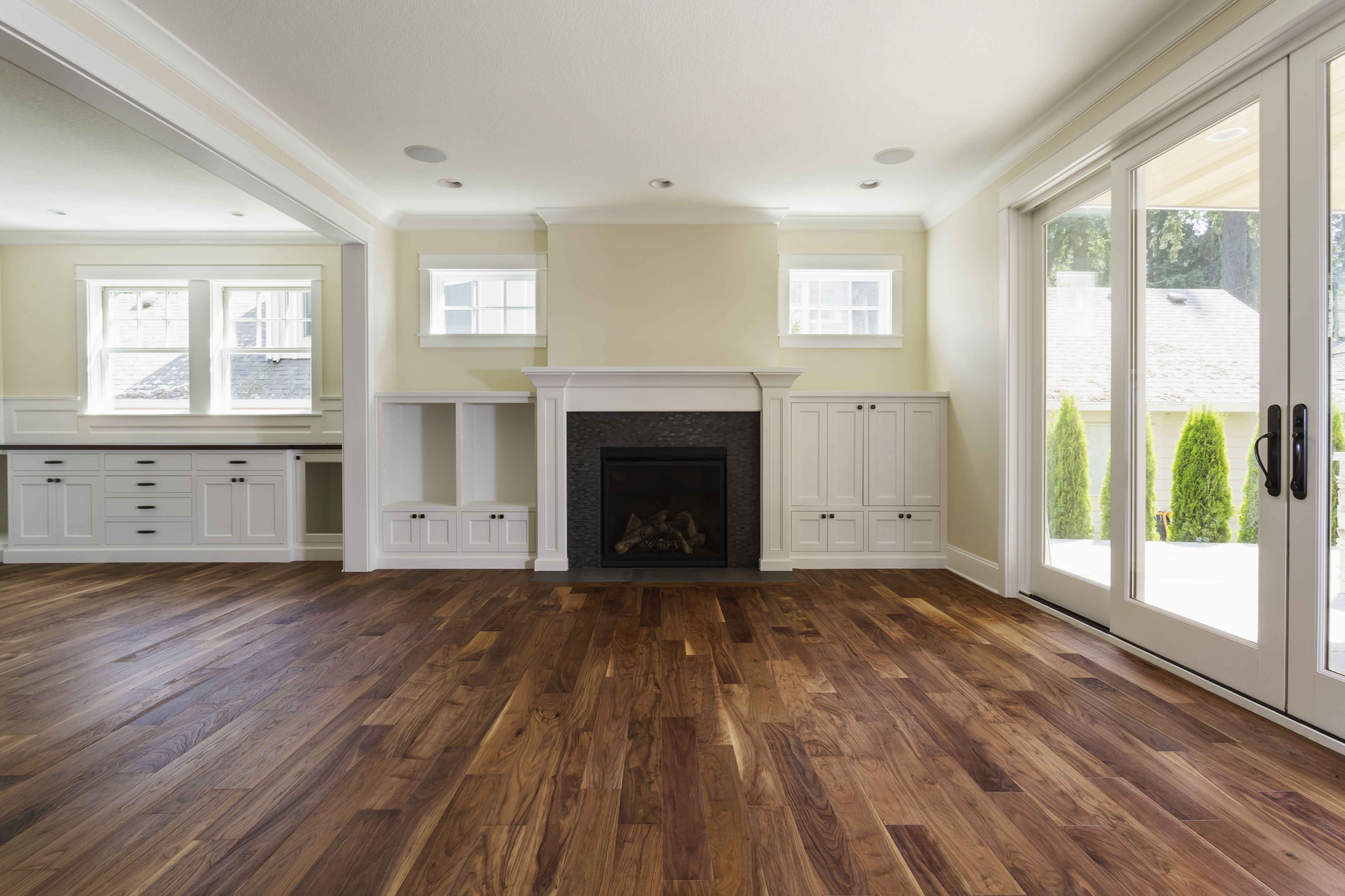 hardwood floor ideas styles of the pros and cons of prefinished hardwood flooring inside fireplace and built in shelves in living room 57bef8e33df78cc16e