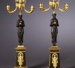 Brass Fireplace Fender Lovely Claude Galle attributed to Apair Of Empire Three Light