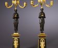 Brass Fireplace Fender Lovely Claude Galle attributed to Apair Of Empire Three Light