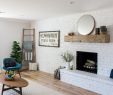 Brick Fireplace with White Mantle Beautiful Family Room Accent Wall with White Painted Brick Wall and