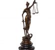 Bronze Fireplace Screen Unique Bronze Sculpture Lady Justice Justitia Figure Lawyer Antique Style Statue 24cm