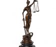 Bronze Fireplace Screen Unique Bronze Sculpture Lady Justice Justitia Figure Lawyer Antique Style Statue 24cm