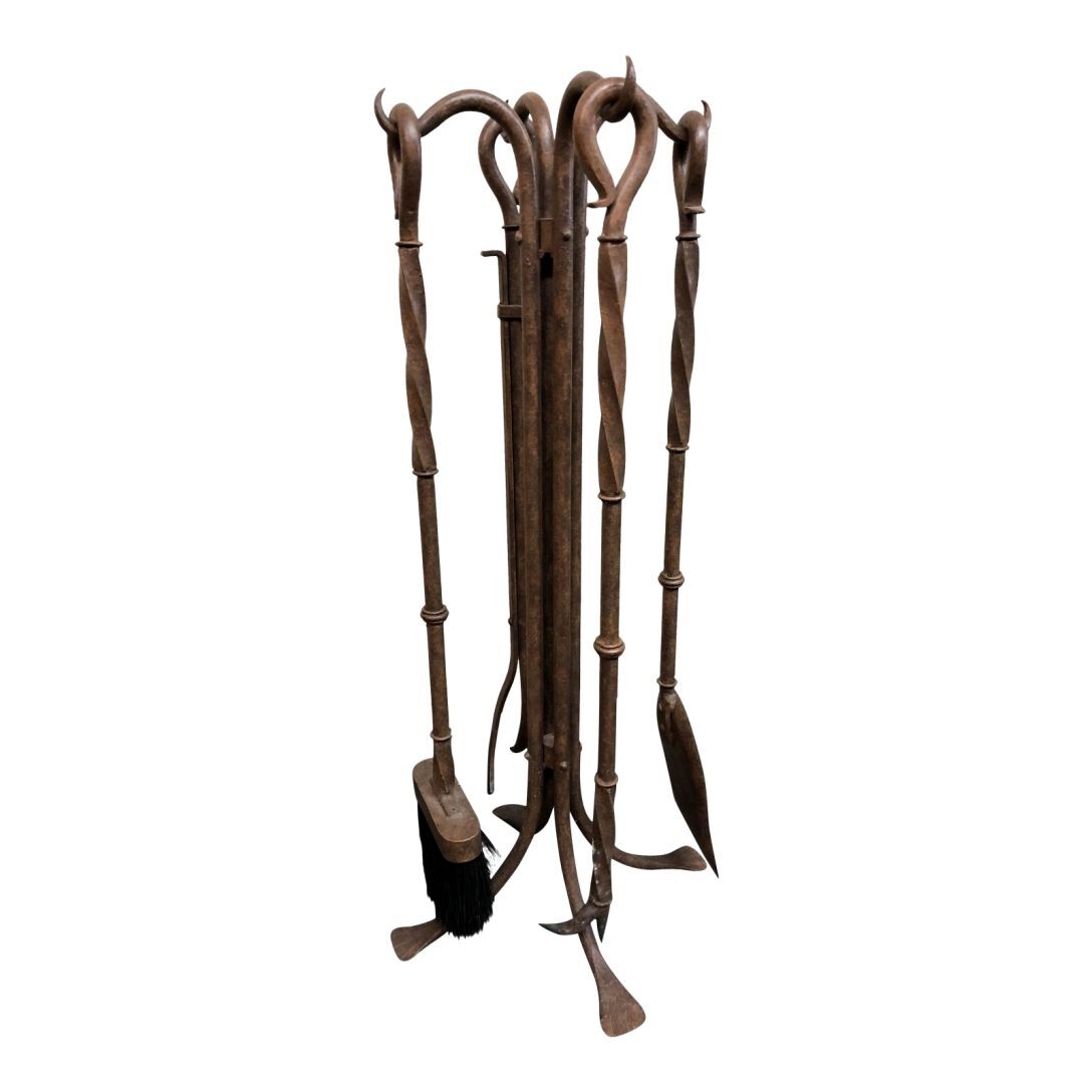 attractive bronze fireplace tools