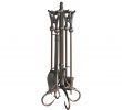 Bronze Fireplace tools Luxury Uniflame Black Wrought Iron 5 Piece Fireplace tool Set with
