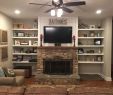 Built In Shelves Around Fireplace Luxury Stacked Rock Fireplace Barnwood Mantel Shiplap top with