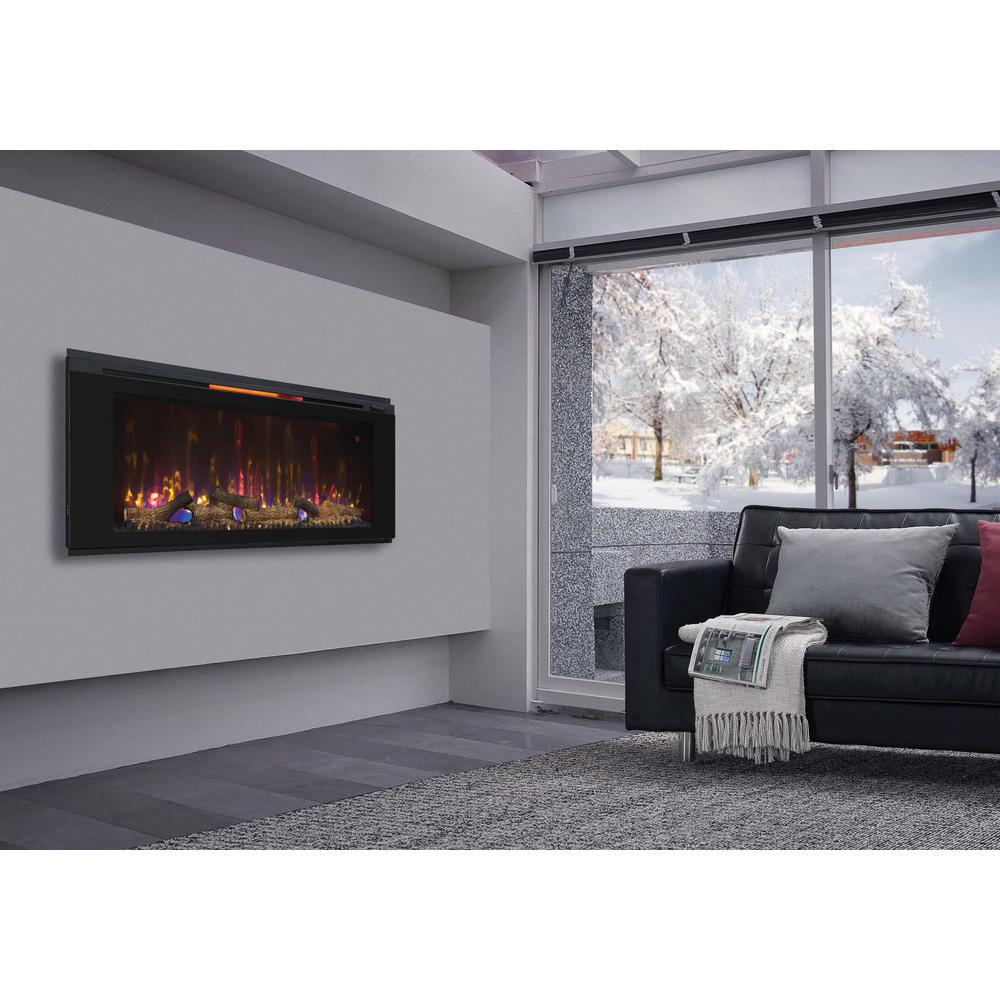 Built In Wall Electric Fireplace New Helen 48 In Wall Mount Electric Fireplace In Black