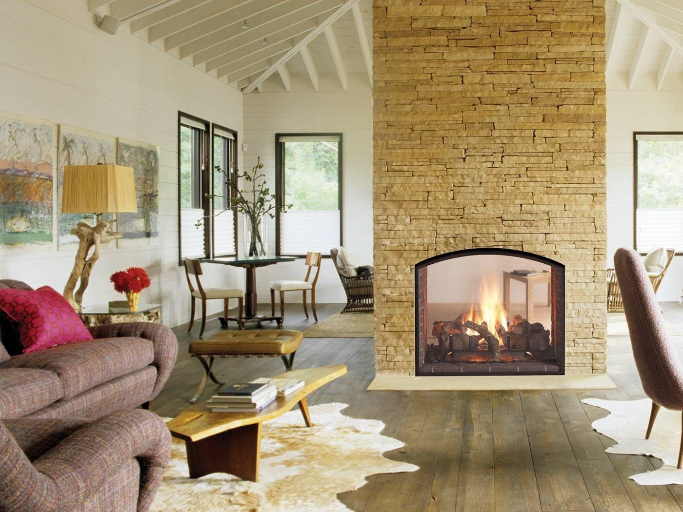 Burbank Fireplace Inspirational 2 Sided Wood Burning Fireplace Back Veranda and Yard