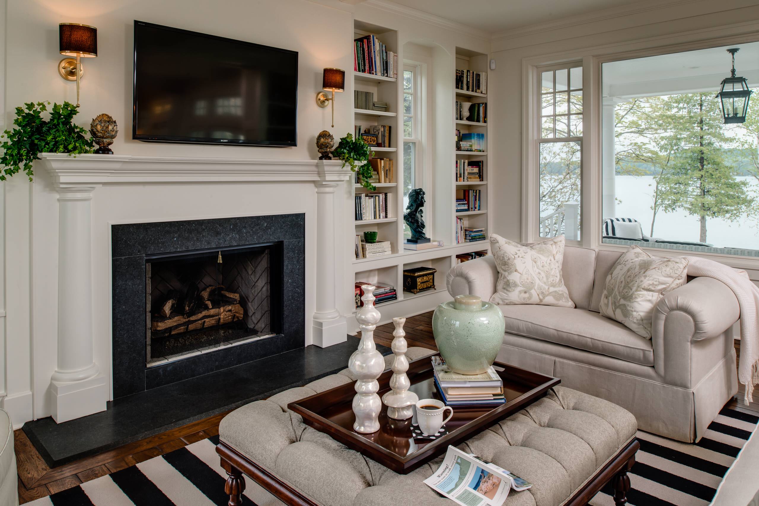 Fireplace With Bookshelves home design