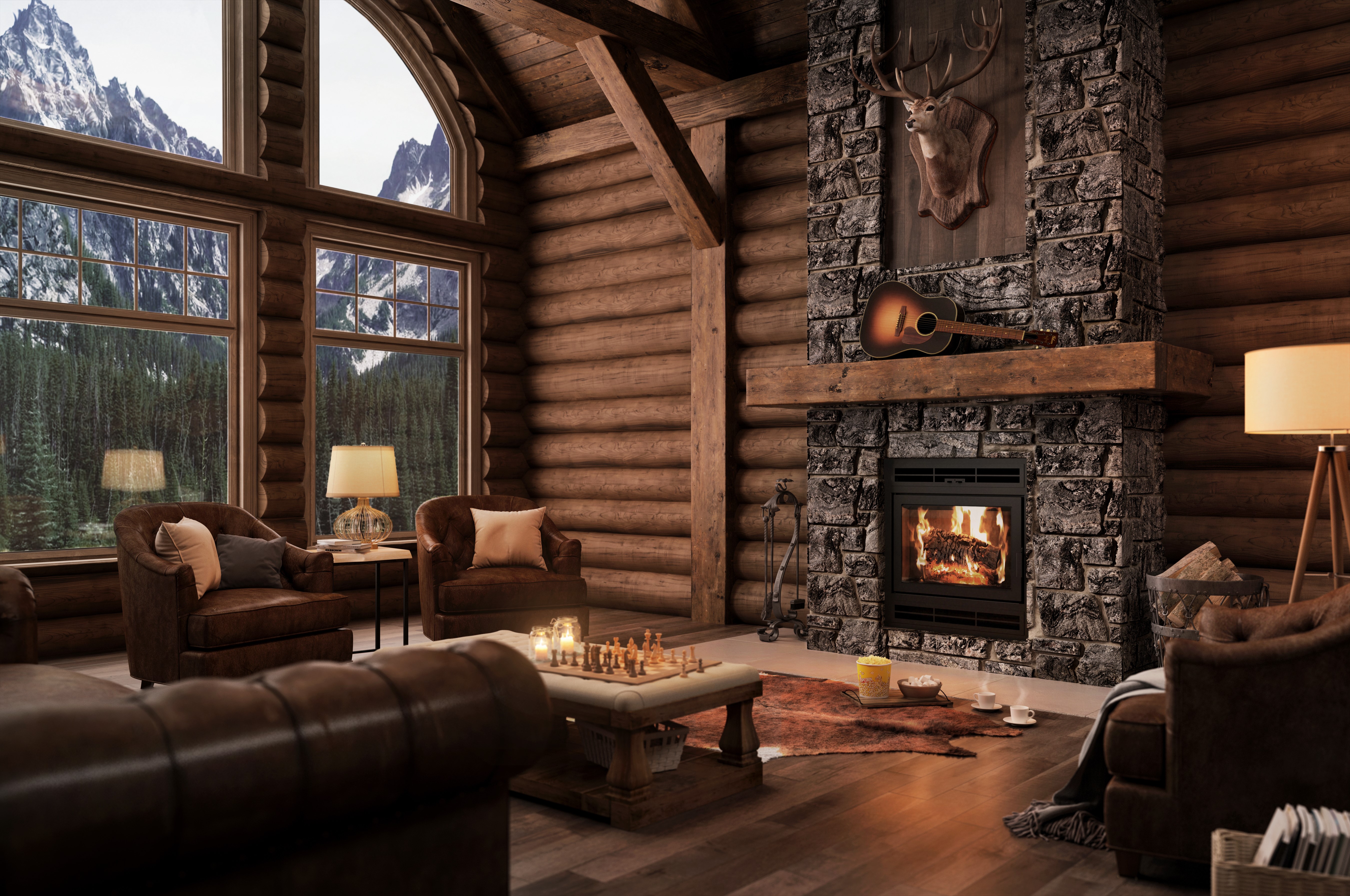 Ambiance Fireplaces and Grills Elegance 42 Rustic Rectangular Door Louvres