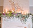 California Mantel and Fireplace Awesome Mantle Garland with Candles Eucalyptus Fern Peonies