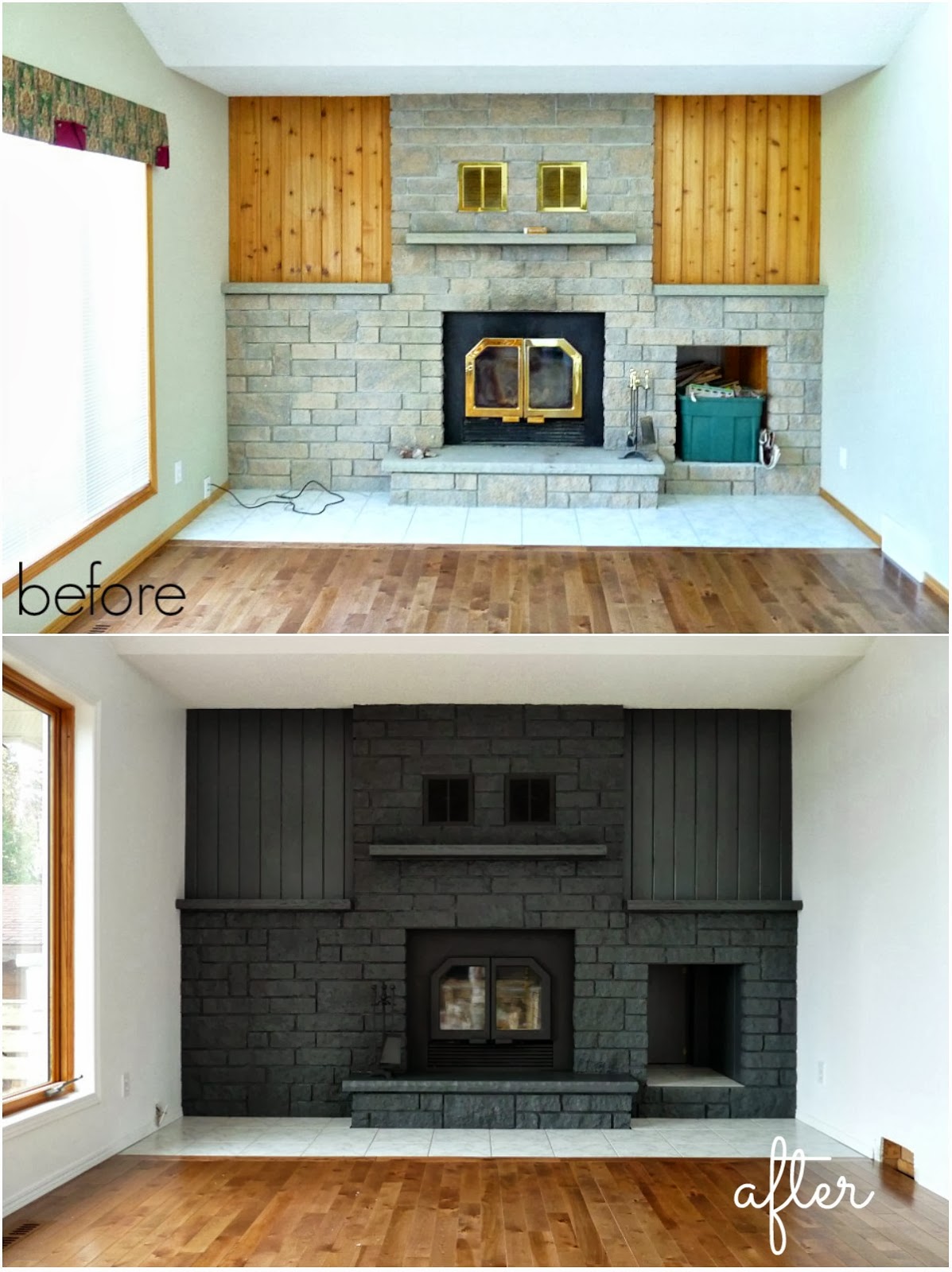 Painted Stone Fireplaces &RC47 – Roc munity Fireplace Before and After