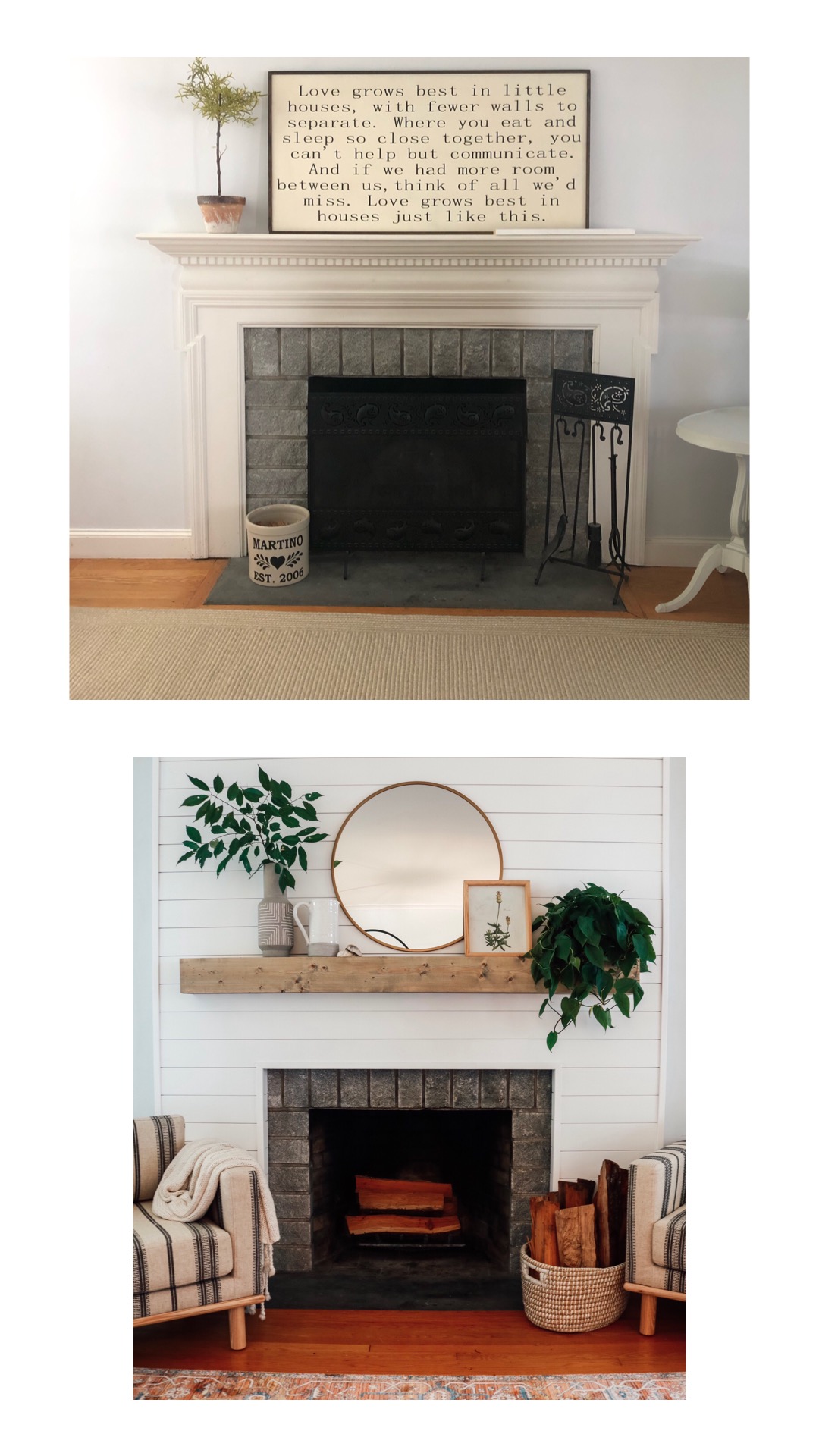 Shiplap Fireplace and DIY Mantle Ditched the Old IMG 5410