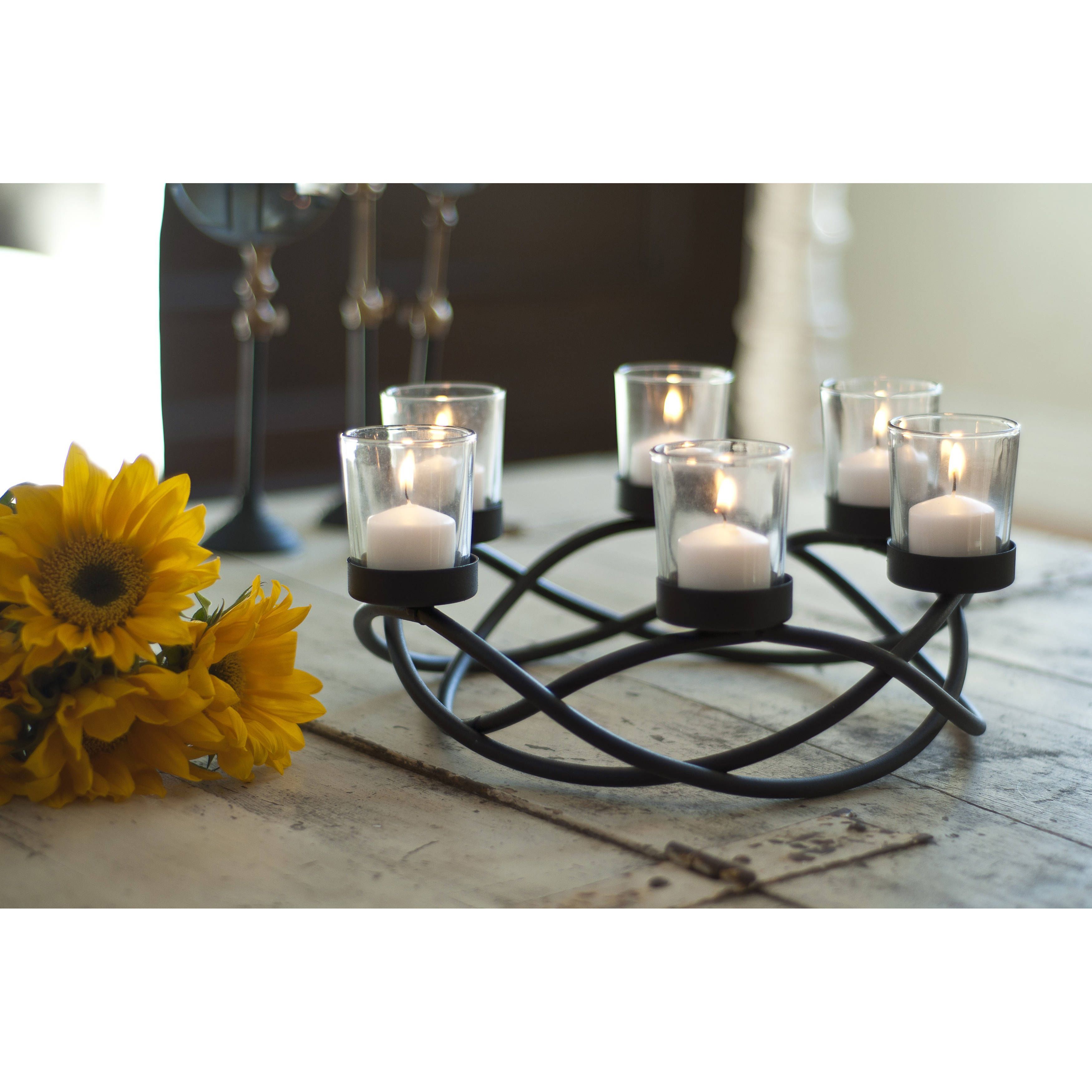 Candle Holders for Fireplace Mantel New Porch & Den Montclair Ardsley Round Waves Black Wrought Iron