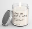 Candle that Smells Like Fireplace Luxury Lost In the Stacks soy Candle Book Lover Candle Book Candle Literary Candle Book Candle Scent Book Lover Gift Old Books Candle