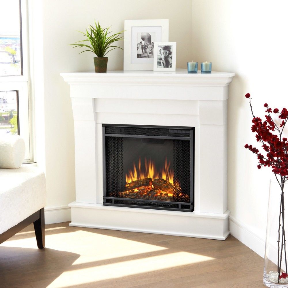 Candles Inside Fireplace Inspirational Real Flame Chateau Corner Electric Fireplace White White