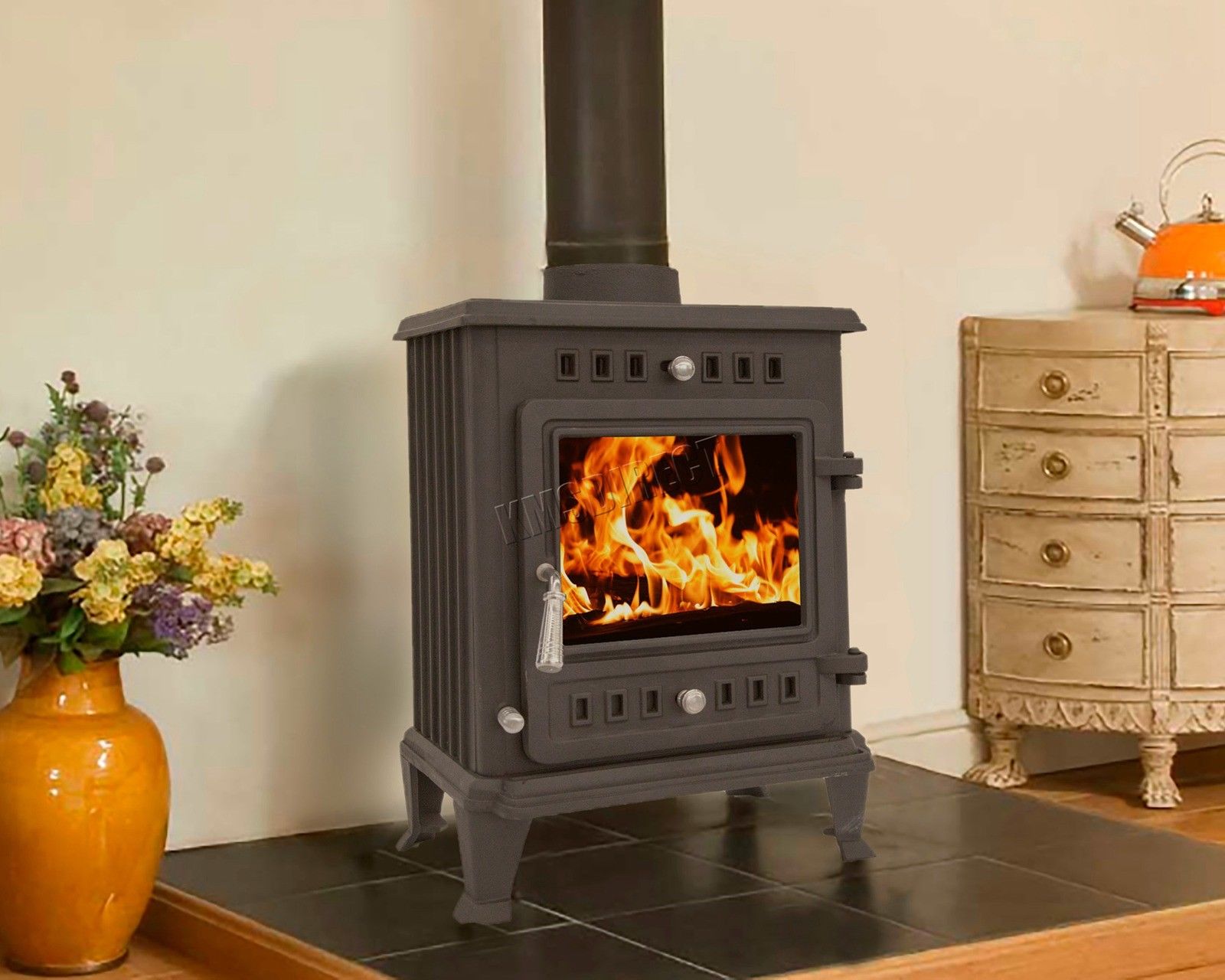 Cast Iron Wood Burning Fireplace Beautiful Foxhunter Ec B5 Multifuel Cast Iron Woodburner 6kw Black