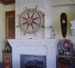 Cast Stone Fireplace Surround Beautiful Great Ship Wheel Above Fireplace