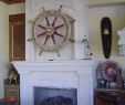 Cast Stone Fireplace Surround Beautiful Great Ship Wheel Above Fireplace