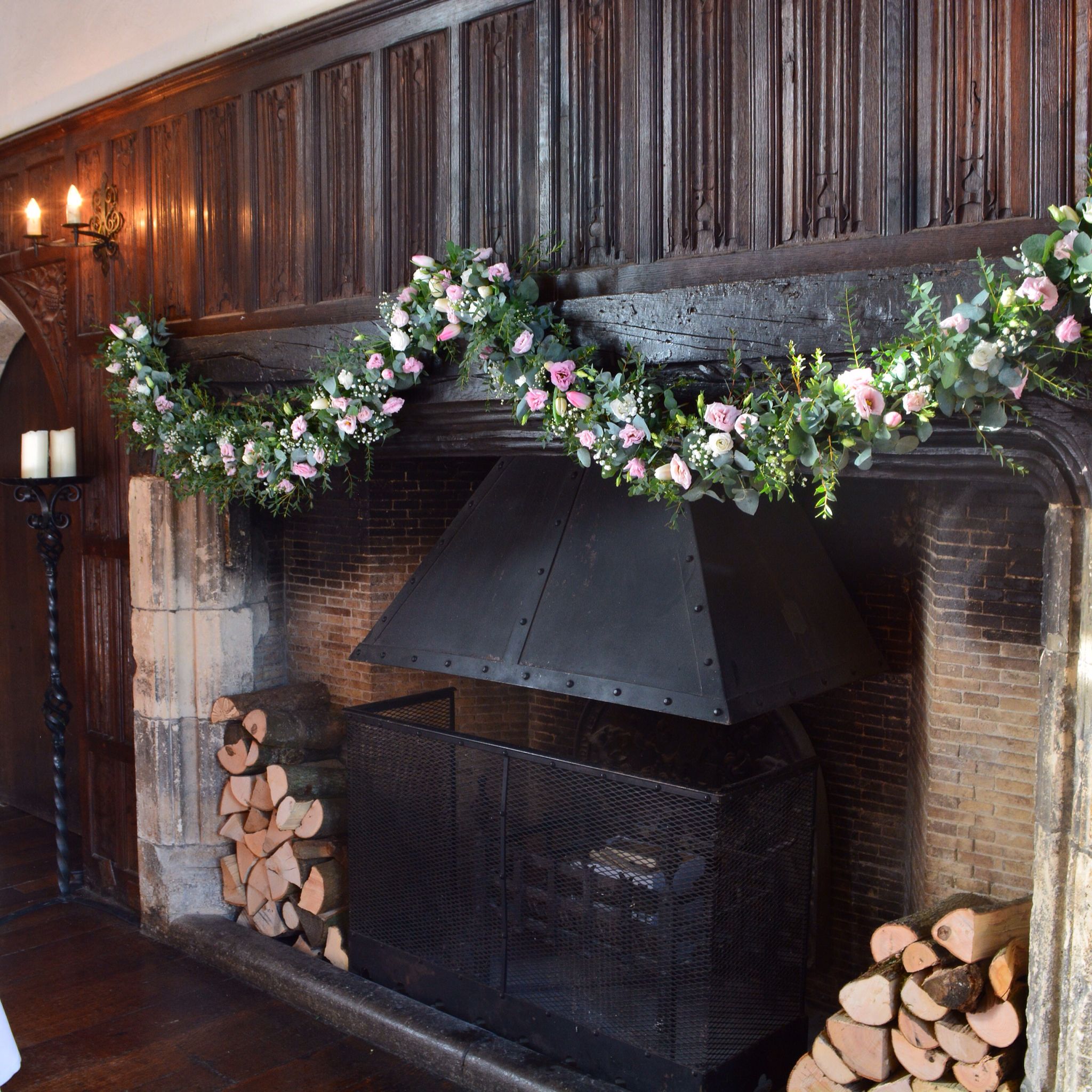 Castle Fireplace Unique Fireplace Flower Garland at Lympne Castle In Kent Flowers