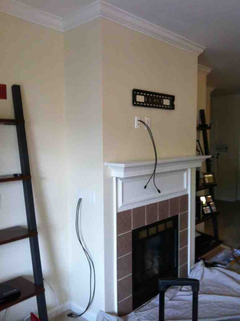Ceiling Mounted Fireplace Fresh Concealing Wires In the Wall Over the Fireplace before the