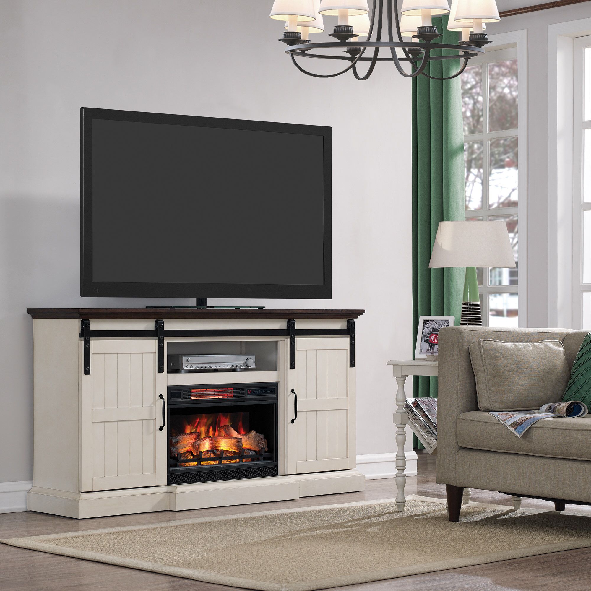 Center Room Fireplace Elegant Glendora 66 5" Tv Stand with Electric Fireplace