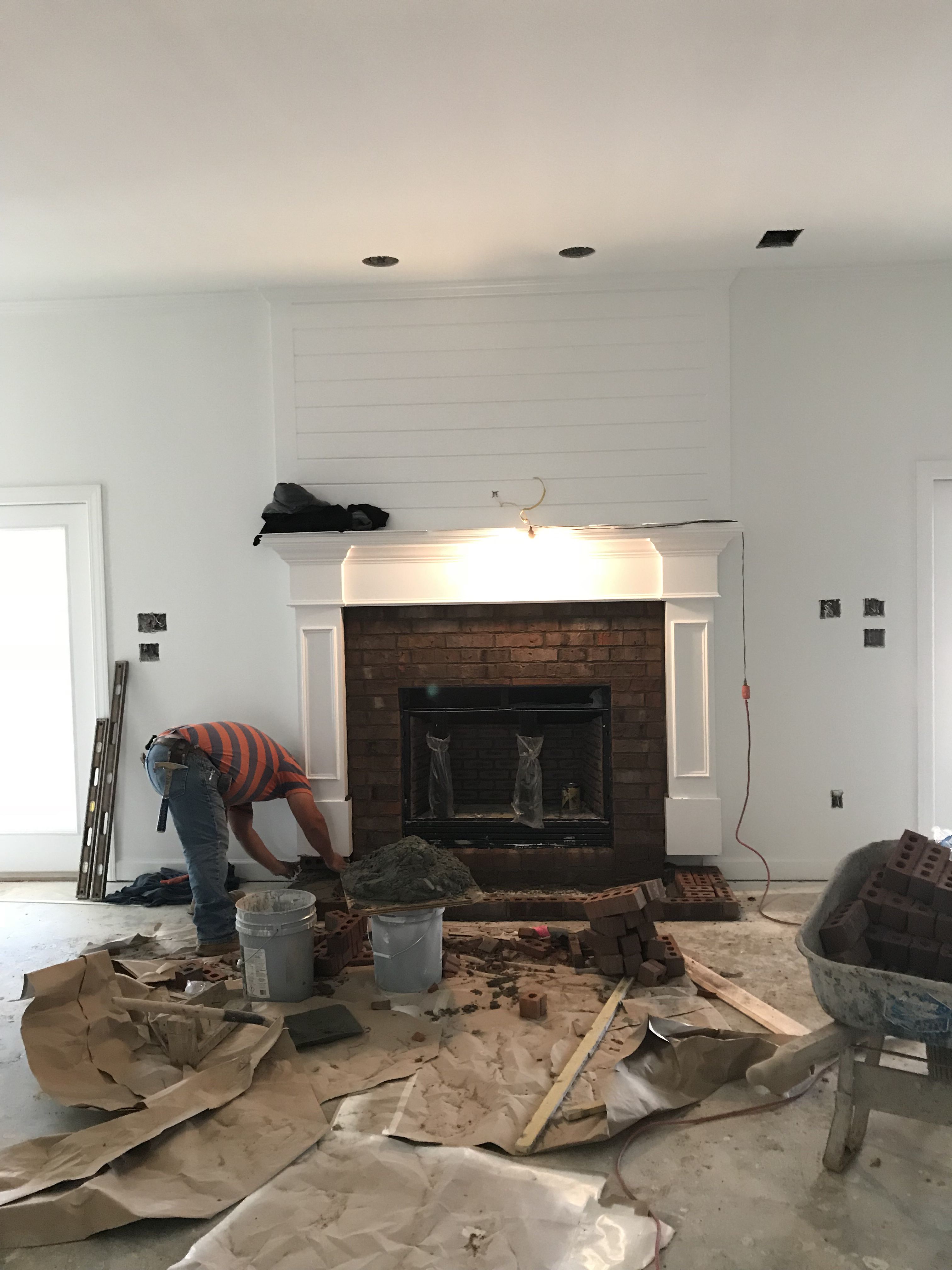 Hmm a wall full of trim with a fireplace Don t worry we 3550f64b06a37c6e388f1c1d