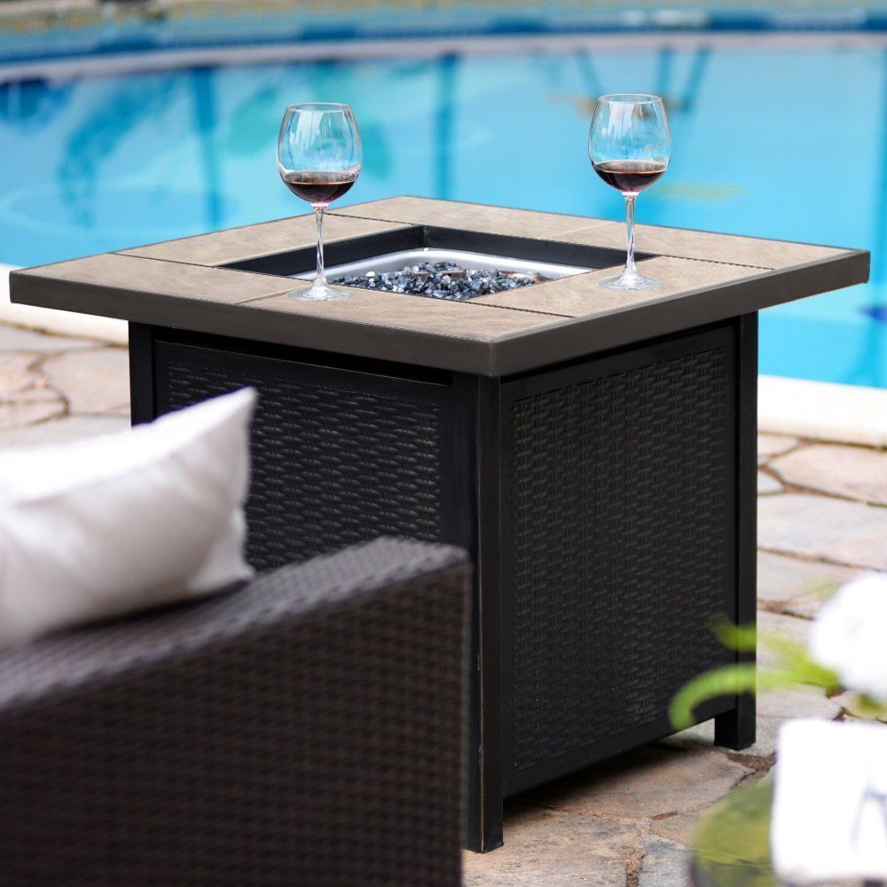 Lpg Gas Fire Square Table Bowl Cover Pit Outdoor Fireplace d a28a6d96e0e2b16c7a61c