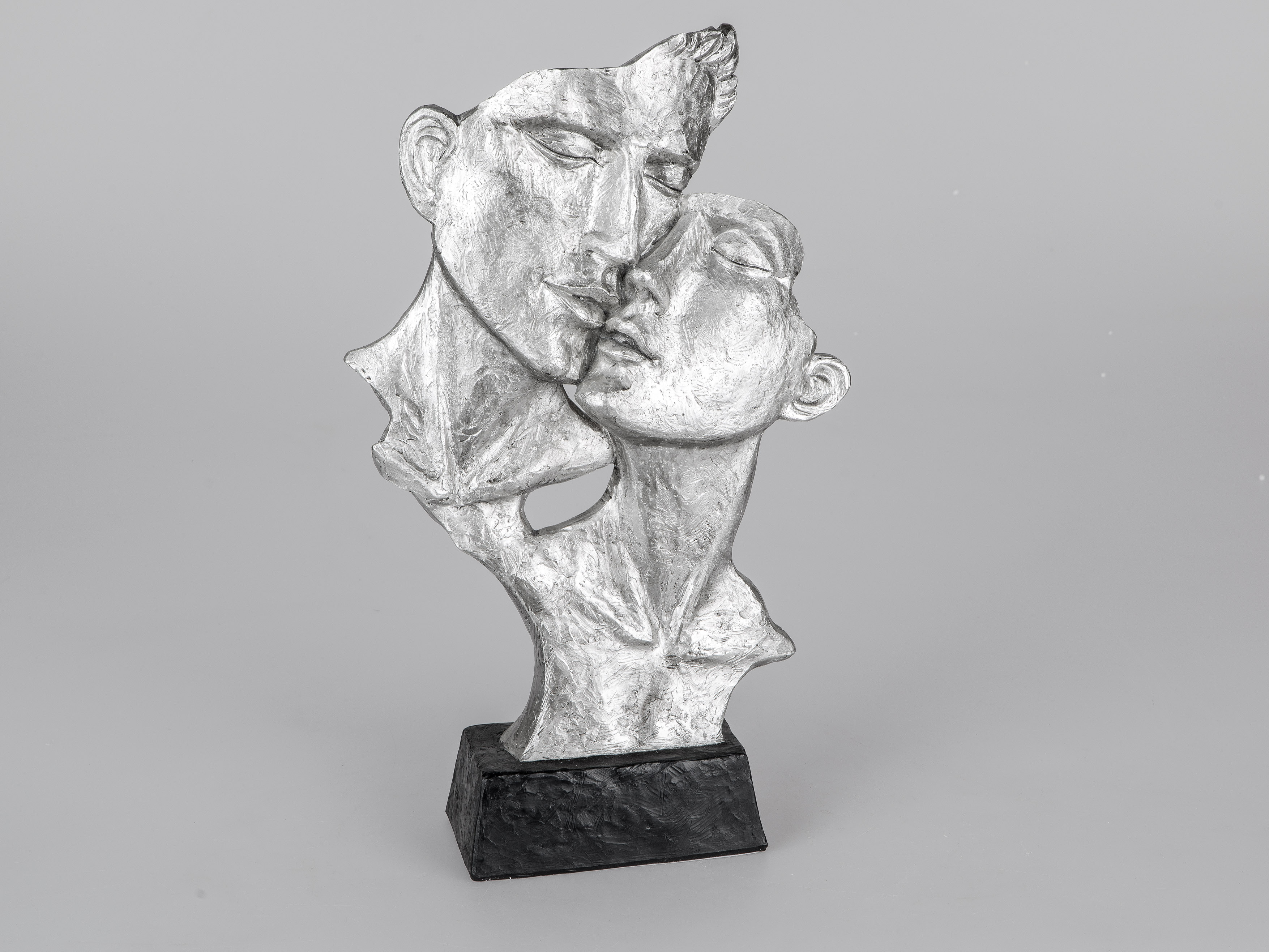 Ceramic Outdoor Fireplace Inspirational Exclusive Decoration Bust Sculpture Couple Kissing Ceramic In Black Silver Height 40 Cm