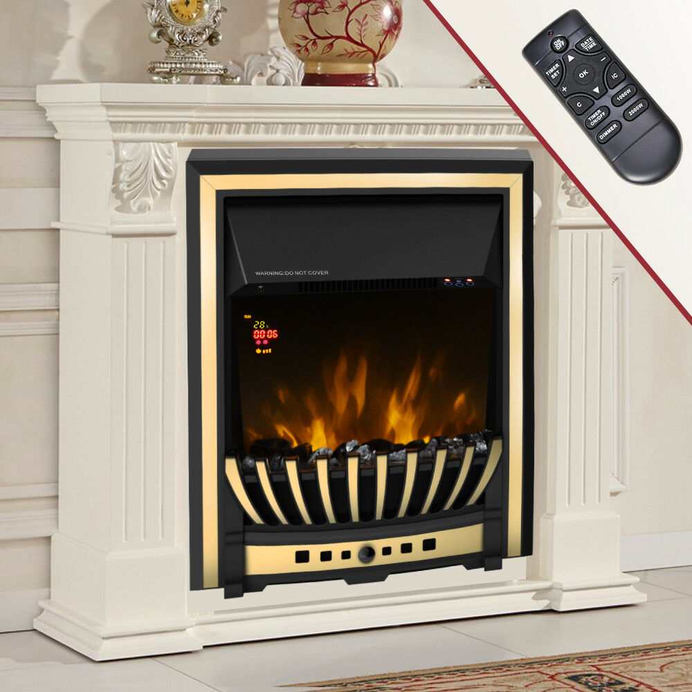 Remote Control Electric Fire Fireplace 2KW LED Fire Place s l1600